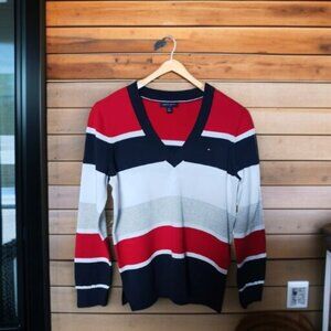 NWOT Tommy Hilfiger striped v neck Women's SZ S-M